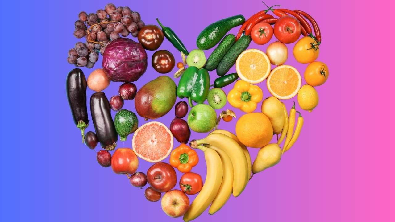 Regenbogen Essen Herz Buntes Essen Herz